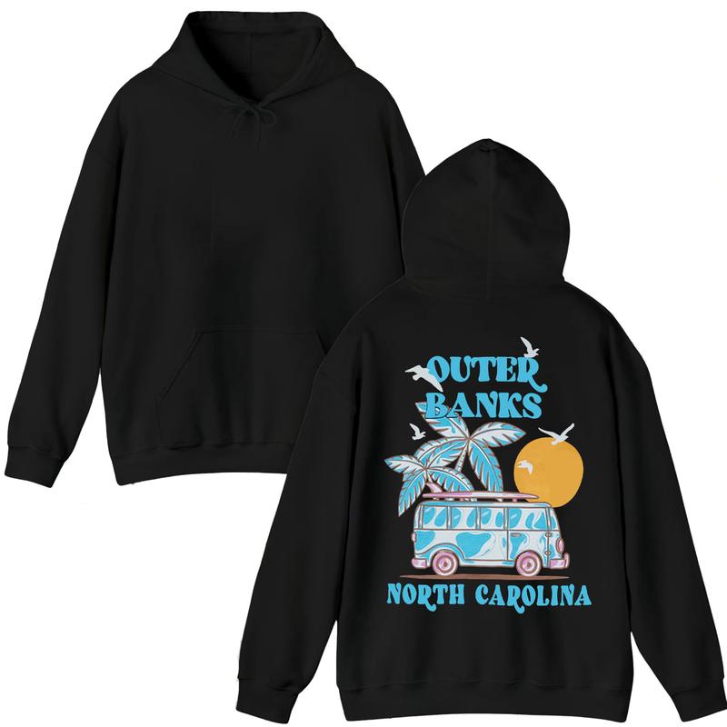 Outer Banks North Carolina Sweatshirt (Only On Back) Season 4- OBX Merch , Apparel For Men And Women, Gift For Movies Lovers Fabric Womenswear