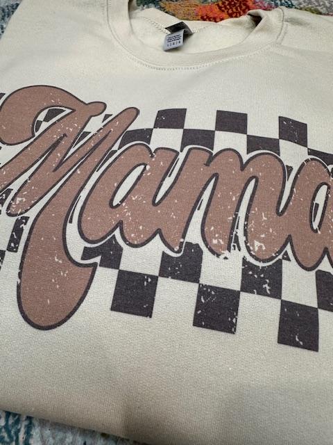 Vintage Retro Mama Sweatshirt for Women - Fabric