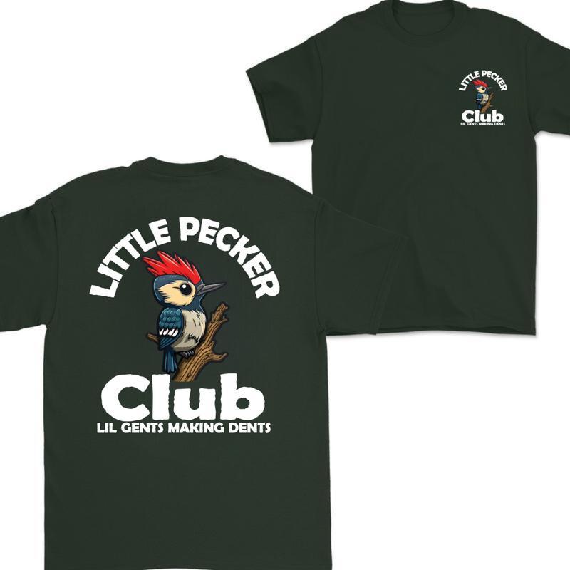 Little Pecker Club Men's T-shirt, Little Pecker Club Lil Gents Making Dents Shirt, Little Pecker Club Unisex Cotton 2 Sides Shirt, Full Colors, Full S
