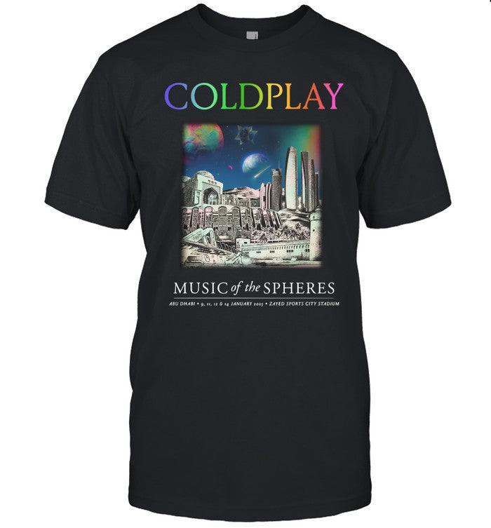 Coldplay Abu Dhabi Concert Shirt January 9 11 12 & 14 2025