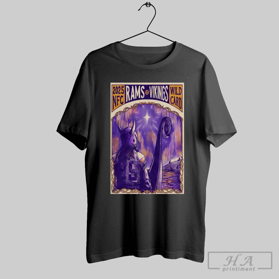 Rams Vs Vikings Wild Card 2025 Poster Looking T Shirt