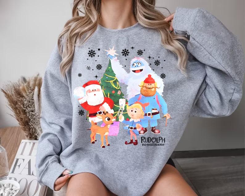 Rudolph The Red Nosed Reindeer Sweatshirt, Rudolph Christmas Sweatshirt, Retro Vintage Christmas Sweatshirt, Christmas Reindeer Sweatshirt