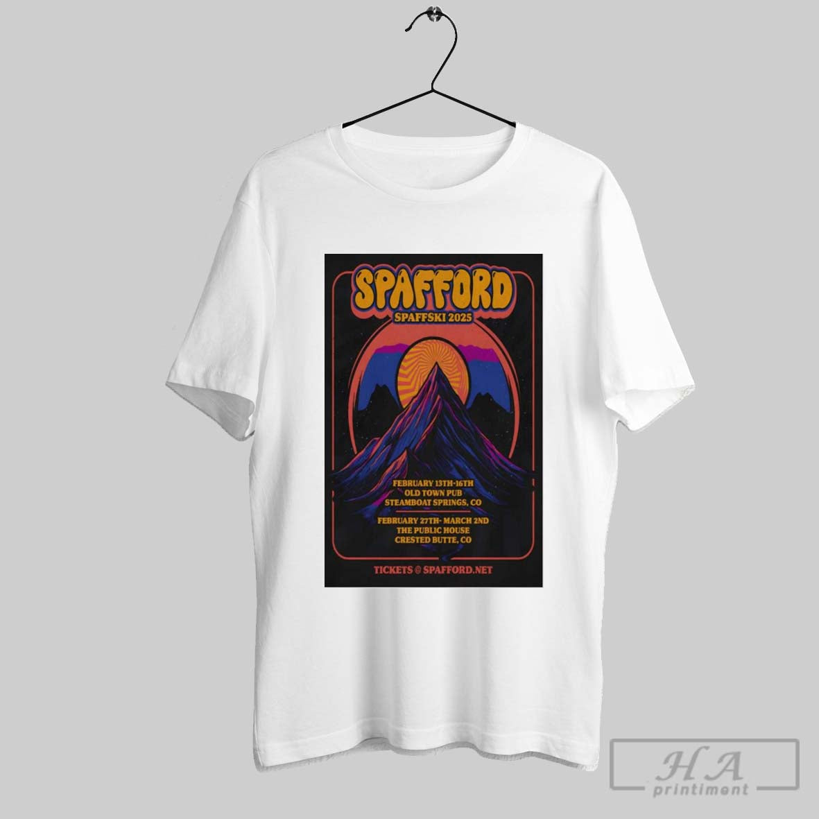 Spafford Spaffski Tour 2025 February 13th 16th Old Town Pub Steamboat Springs Co T Shirt