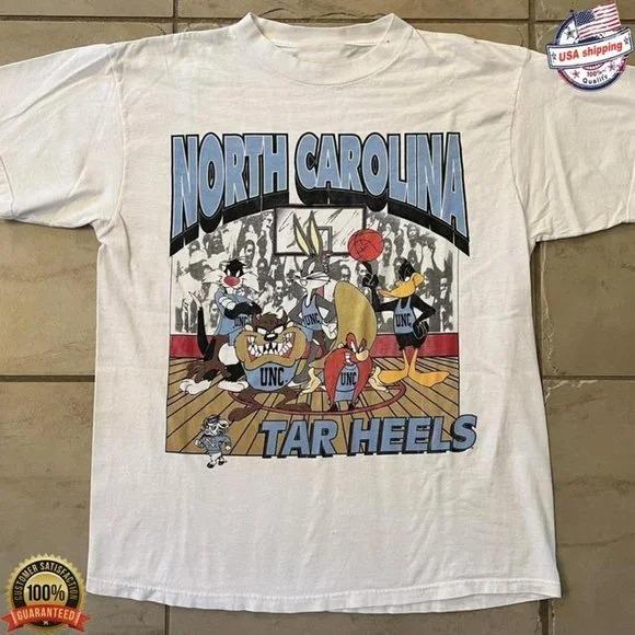 Vintage UNC Tar Heels Looney Tunes T-Shirt, NCAA UNC Tar Heels Shirt, North Caro