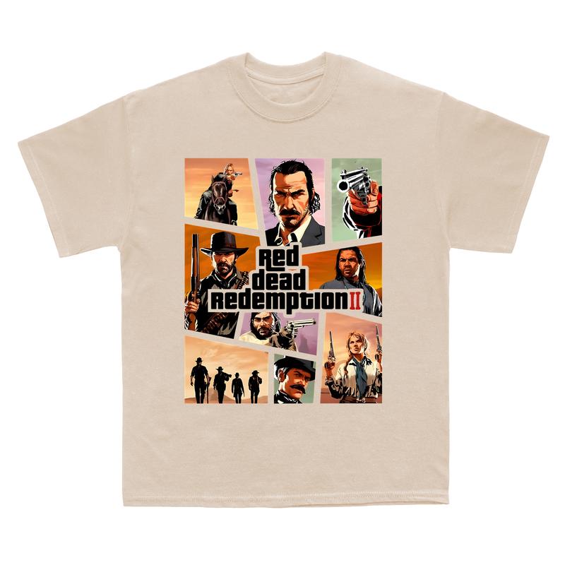 RDR2 Gaming Retro 90s T-Shirt, Arthur Morgan Red Dad Redemption Shirt, Gift For Movies Lovers Casual Clothing Fabric Menswear Top Sweatshirts