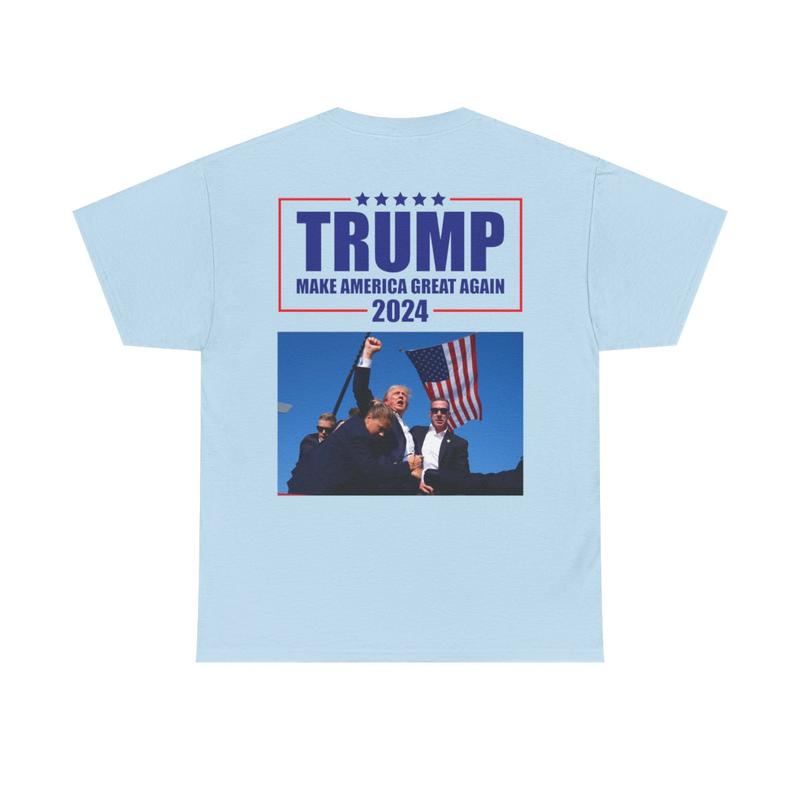 Make America Great Again - Trump 2024 - Trump Rally Shooter Tshirt - Trump You Missed - Trump Survived - USA Freedom - Donald J. Trump Unisex Heavy Cotton Tee