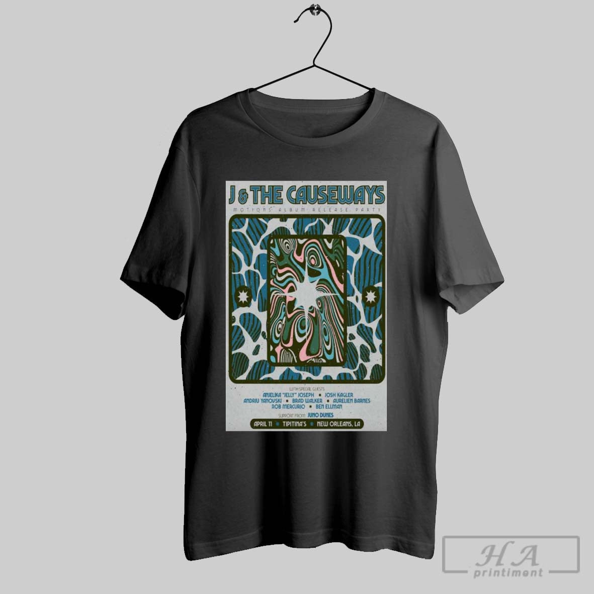 Poster J And The Causeways New Orleans La April 11 2025 T Shirt