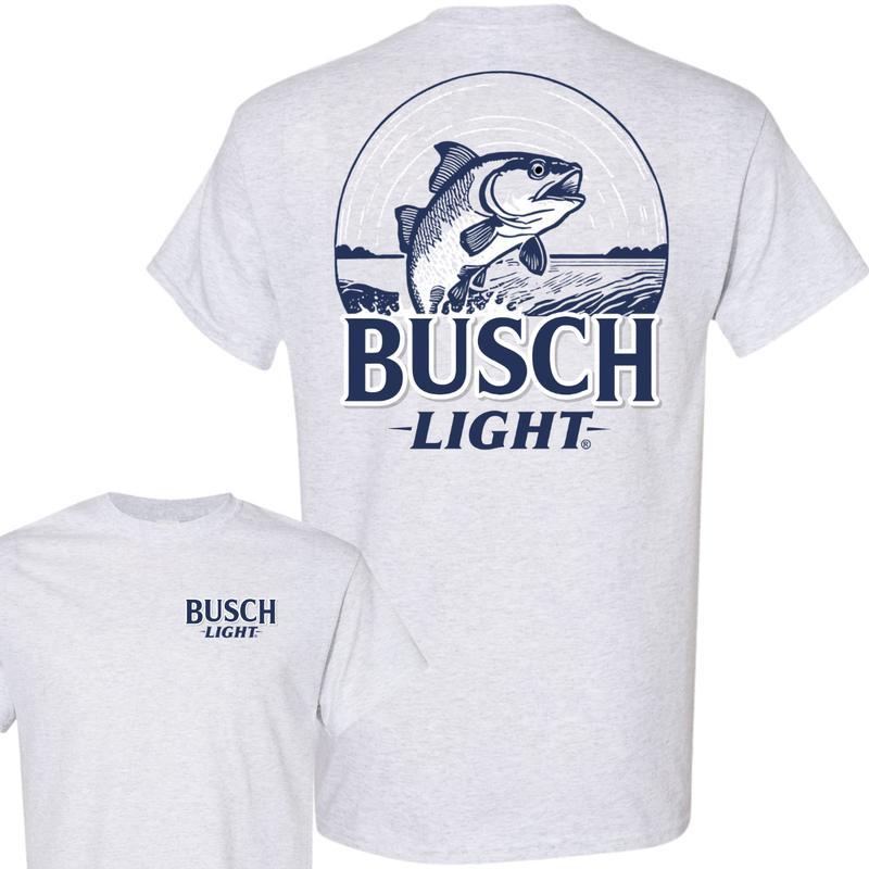 Busch Light T-Shirt, Busch Light, Beer Tee - Busch Light Wildlife 2-sided T-shirt, Casual Graphic Round Neck T-shirt for Summer, Fashion Top for Daily