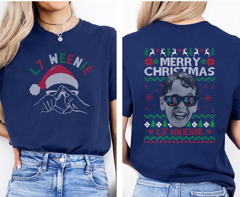 Sandlot L7 Weenie Christmas Tshirt Sweatshirt Hoodie , Sandlot Baseball Movie Graphic shirt, Gift For Baseball Fans, Childhood Memories Gifts