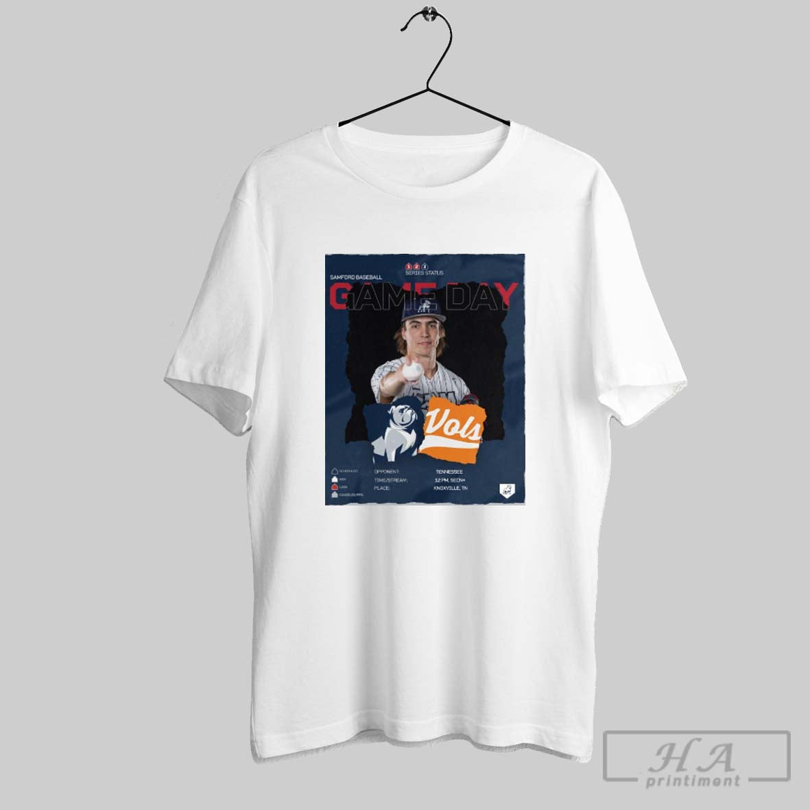 Poster Gameday Samford Bulldogs Baseball Vs Tennessee Volunteers Knoxville Tn Feb 22 2025 T Shirt