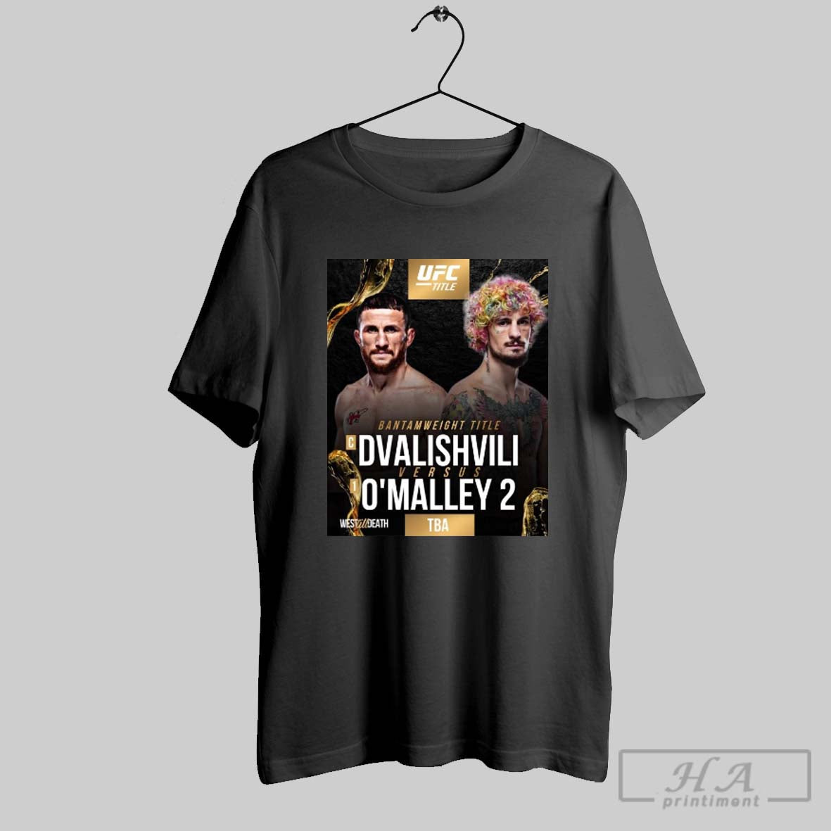 Poster Ufc Title Merab Dvalishvili Vs Sean Omalley 2 Bantamweight Title Tba 2025 T Shirt