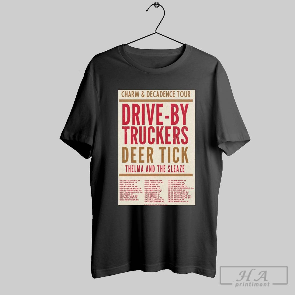 Poster Drive By Truckers Deer Tick 2025 Thelma And The Sleaze T Shirt