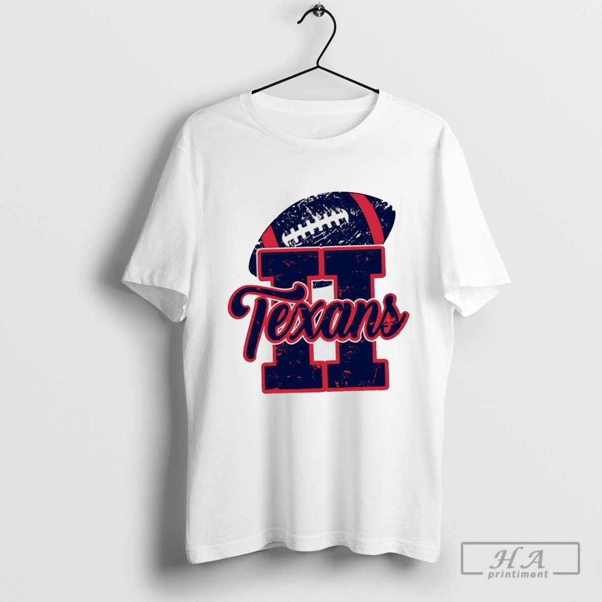 Retro Vintage Huston Texans Football Fans Logo T-shirt