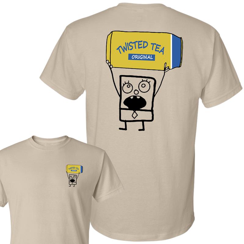 Doodlebob Twisted Tea Essential 2 Sided T-Shirt, Funny Drinking T-Shirt, Summer T-Shirt, Full Color T-Shirt, Unisex T-Shirt, For Men, For Women, Gift For All