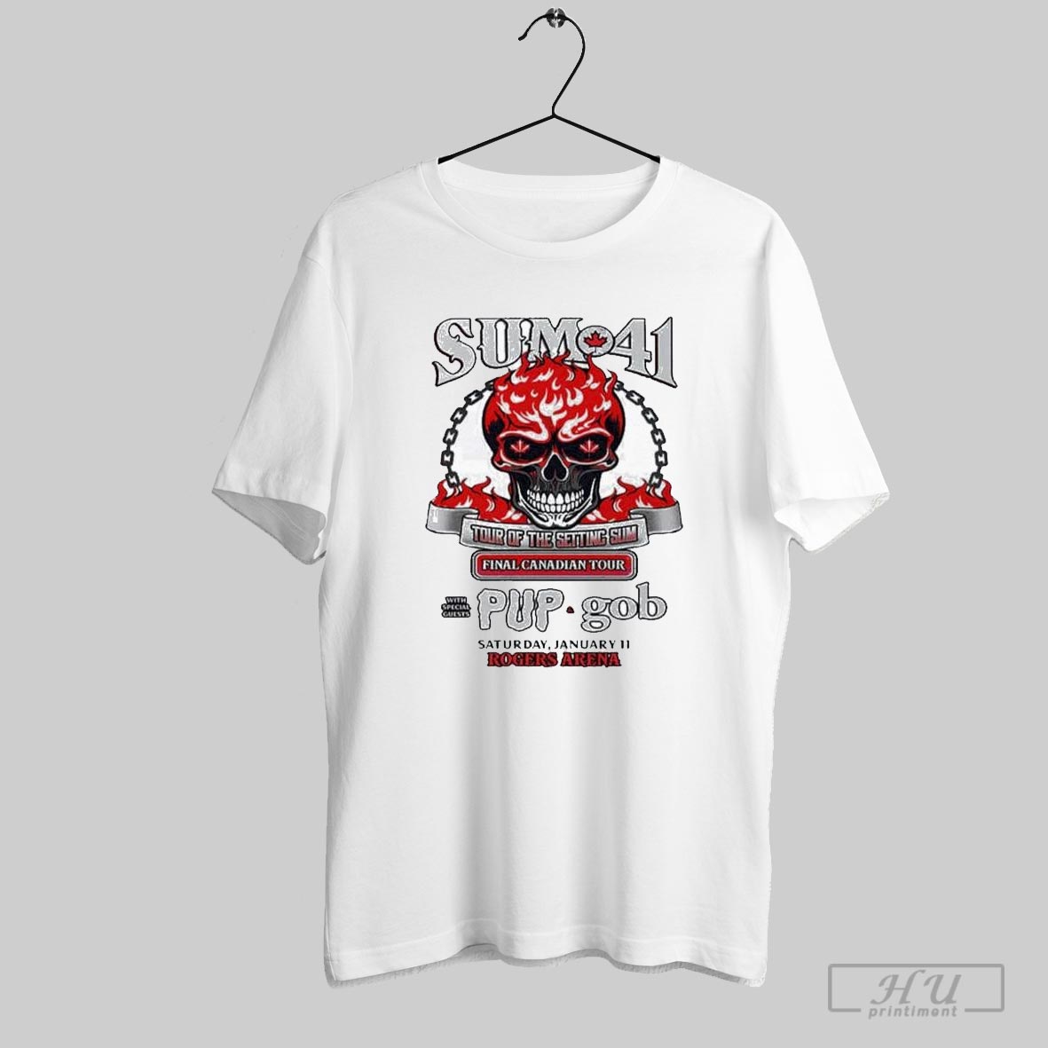 Sum 41 Tour Of The Setting Sum Final Canadian Tour With Pup X Gob January 11 At Rogers Arena T Shirt