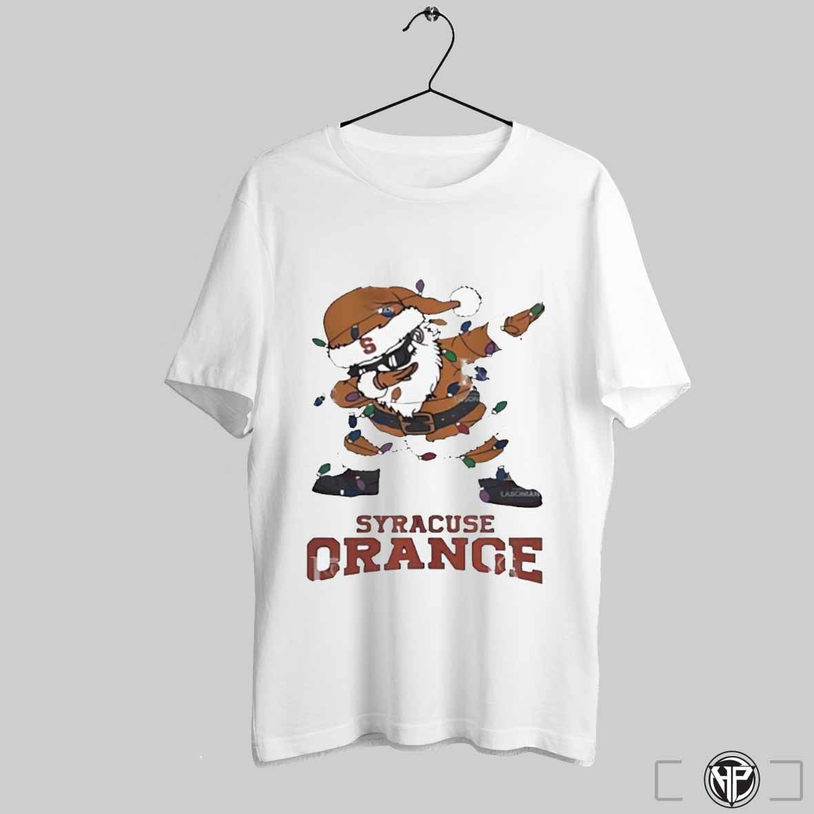 Syracuse Orange Santa Christmas Lights Dabbing Shirt Trendy Sweatshirt
