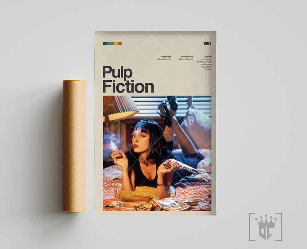 Pulp Fiction Vintage Retro Poster, Pulp Fiction Movie Print, Pulp Fiction Wall Art, Retro Vintage Movie Poster