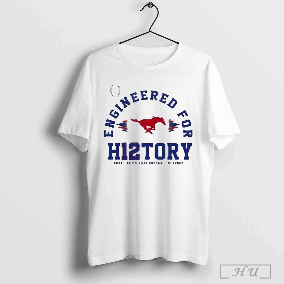 Smu Mustangs Engineered For History H12tory Playoff Bound College Football Playoff 2025 T Shirt