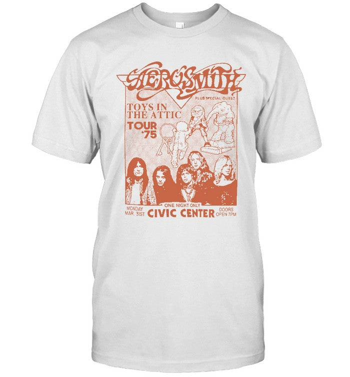 Aerosmith Toys In The Attic Tour 75 Civic Center Shirt