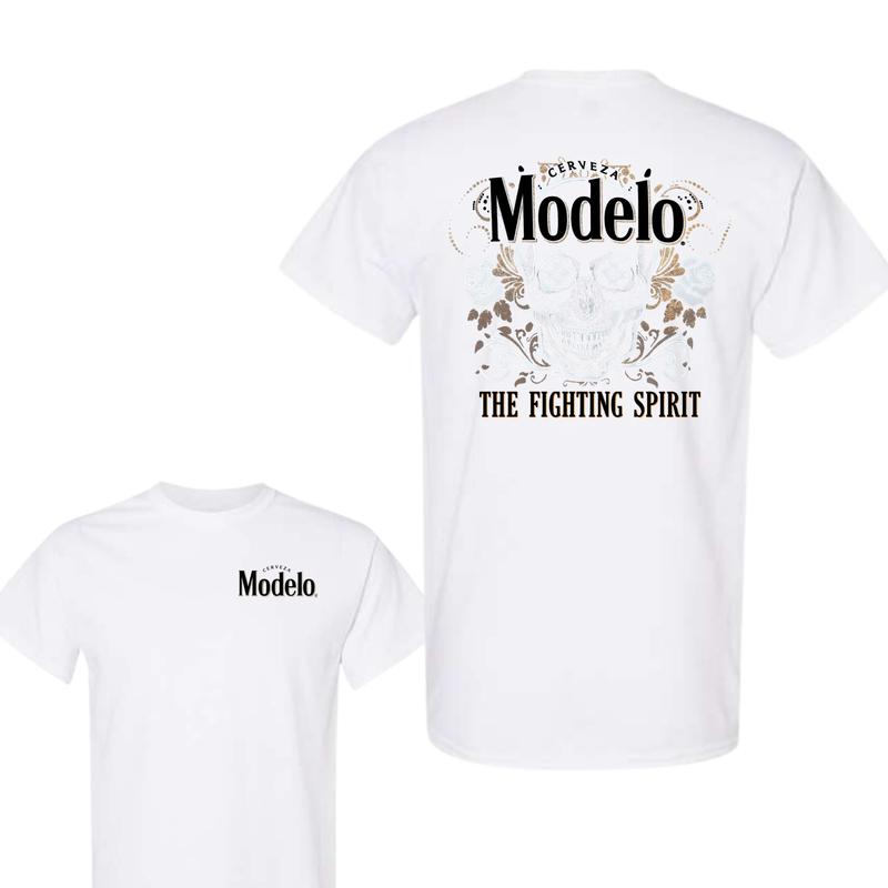 Modelo Skull Front and Back T-Shirt, Graphic Tee for Mens Classic Cotton