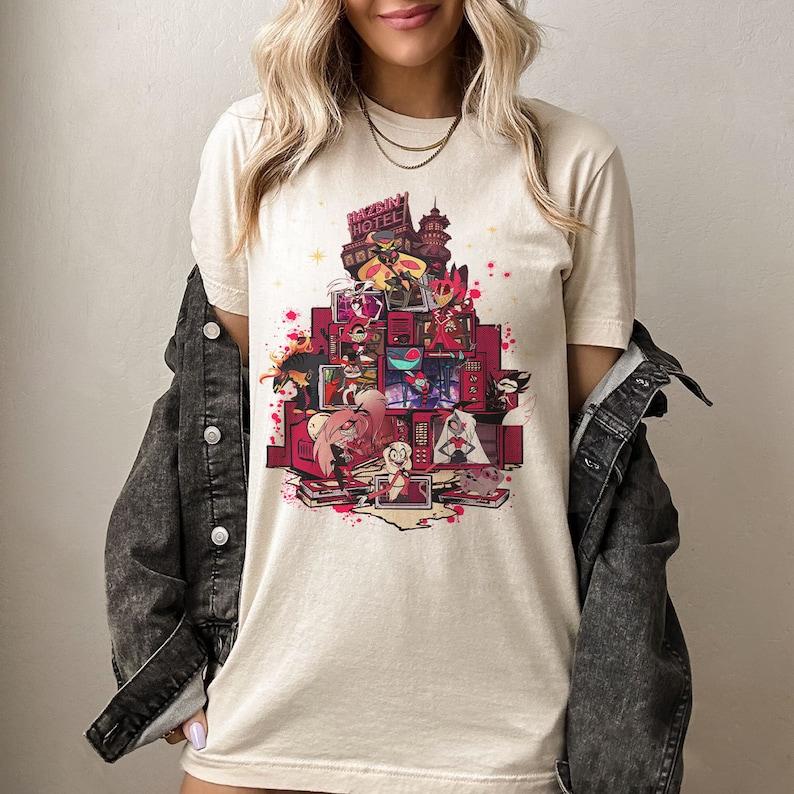 Hazbin Hotel Characters T-Shirt, Hazbin Hotel Characters T-Shirt,Helluva Boss T-Shirt, Charlie Morningstar Husk Vaggie Niffty Sir Pentious T-Shirt, Gi
