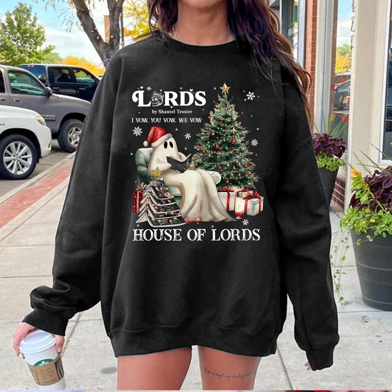 Ghost Reading The LORDS Series Book Christmas Sweatshirt, The Ritual Book Shirt, Shantel Tessier Merch, Dark Romance Shirt, Bookish Merch, Book Lover,