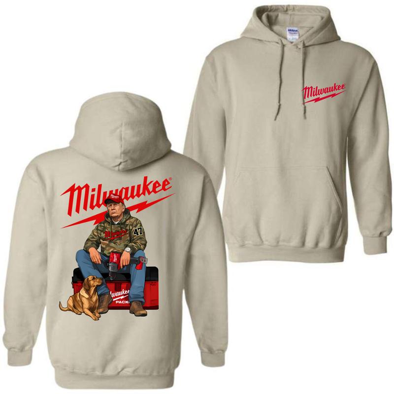 Milwaukee Trump Camo Unisex Cotton Hoodie - Trump Fuel Hand Drill Dog Hunt Sweatshirt And Tee - Menswear, Classic