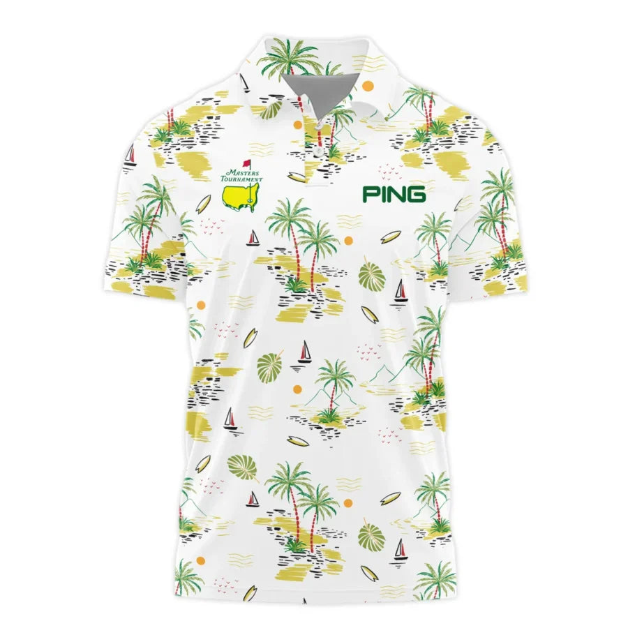 Ping Landscape With Palm Trees Beach And Oceann Masters Tournament Polo Shirt Style Classic Polo Shi