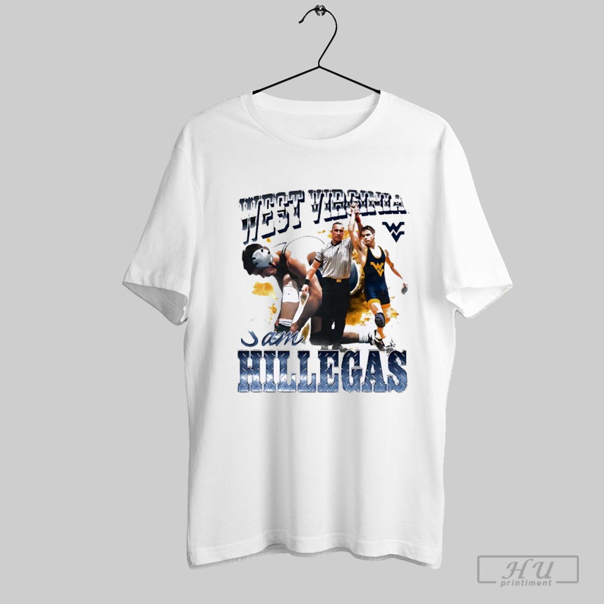 Sam Hillegas West Virginia Wrestling Graphic Vintage T Shirt