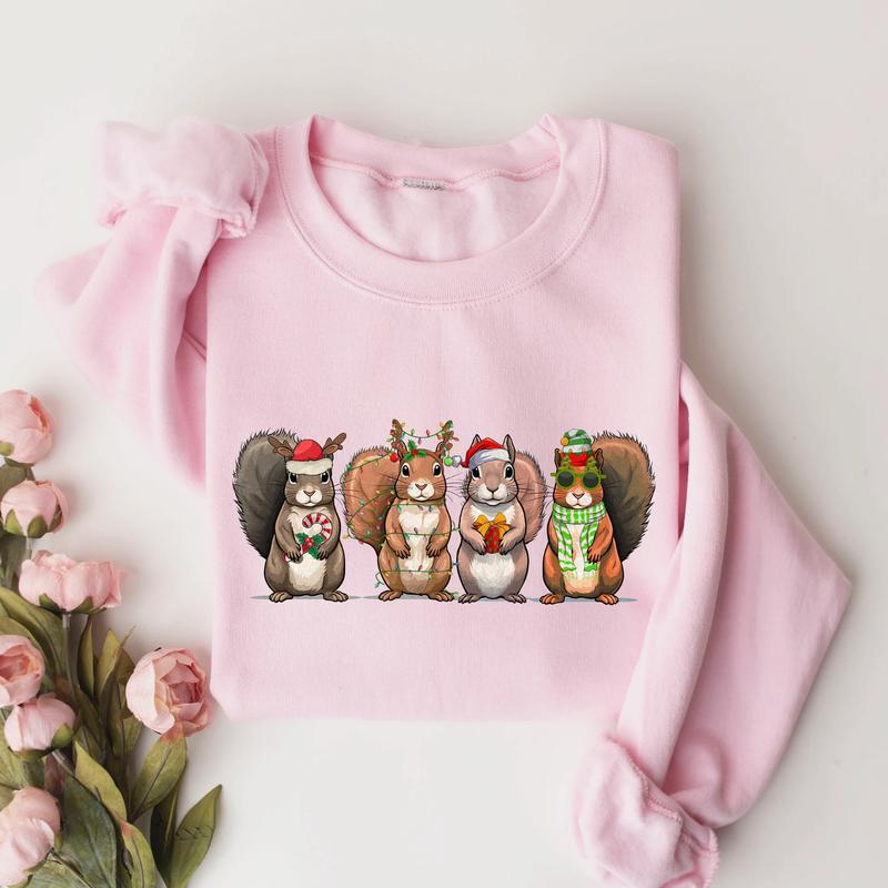 Christmas Squirrel Lights Sweatshirt, Funny Christmas Animals Sweater, Festive Squirrel Lights Shirt, Perfect Christmas Gifts for Animal Lovers, Squir
