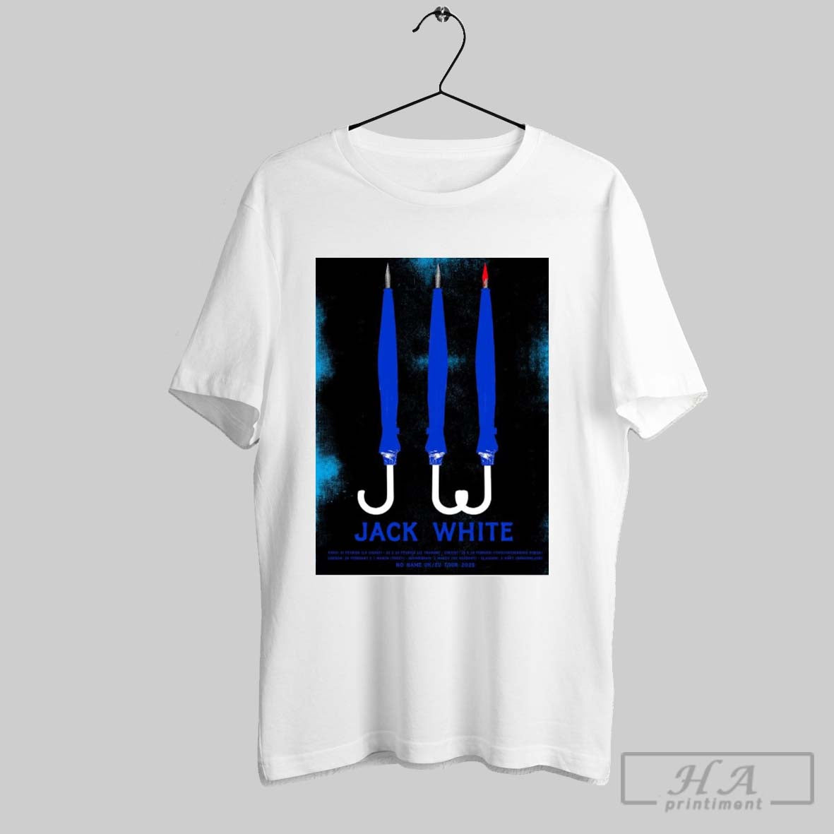 Poster Jack White No Name Uk Eu Tour 2025 Paris 21 La Cigale 22 23 Le Trianon T Shirt