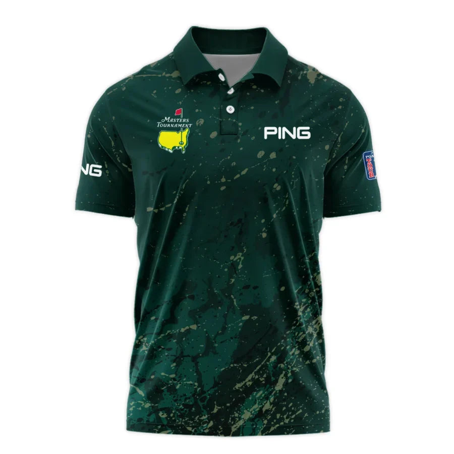 Old Cracked Texture With Gold Splash Paint Masters Tournament Ping Polo Shirt Style Classic Polo Shi
