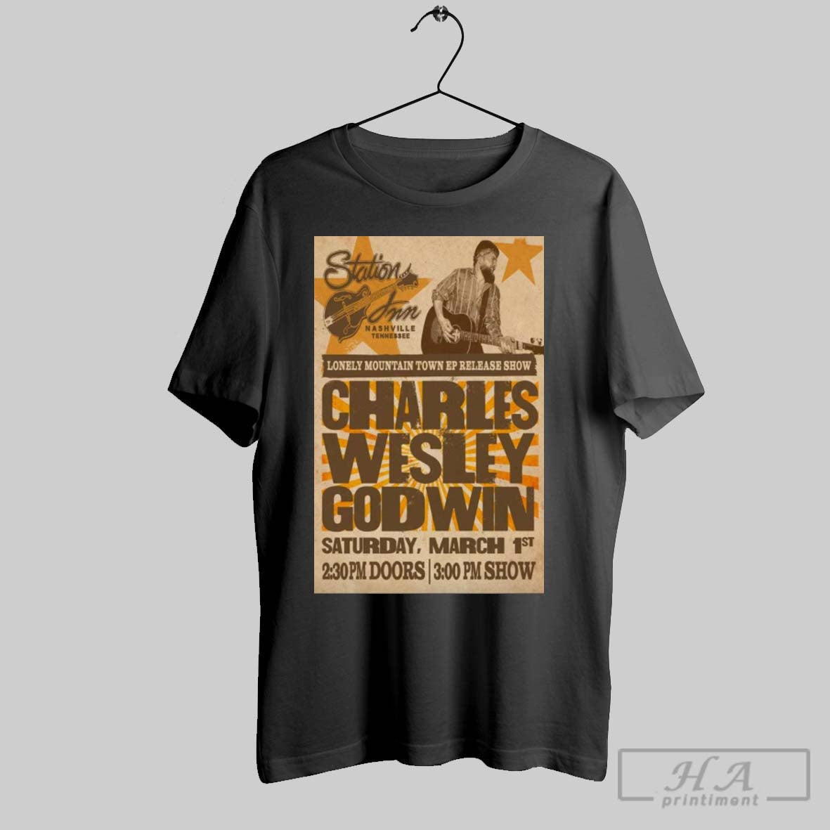 Poster Lonely Mountain Town Ep Release Show Charles Wesley Godwin March 1 2025 Nashville Tn T Shirt