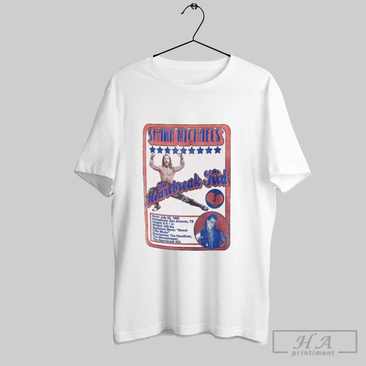 Ripple Junction Shawn Michaels The Heartbreak Kid Trading Card Born 7 22 1965 Wwe 2025 T Shirt