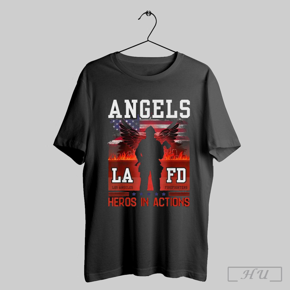 Proud La Firefighters Lafd Los Angeles Firefighters Hero Usa T Shirt