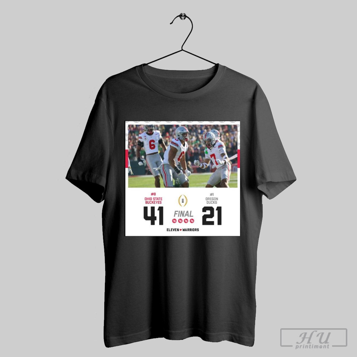 Poster Ohio State Football Defeat 41 21 Oregon Ducks Final Score Jan 1st 2025 Rose Bowl Champions T Shirt