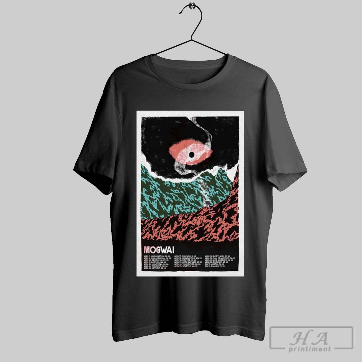 Poster Mogwai World Tour Us 2025 April 7 Washington Dc Us April 8 Philadelphia Pa Us T Shirt