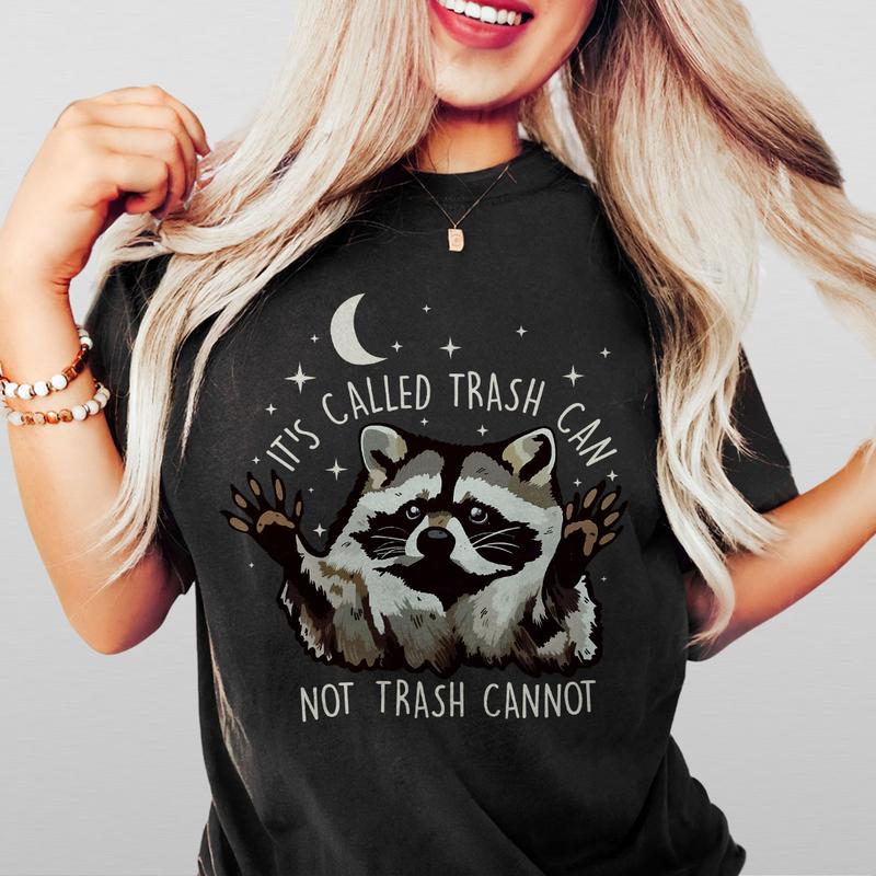 Raccoon Shirt Funny, Inspiration Tee, Motivational Tshirt, Gifts for Him Her, Raccoon Lover Shirt, Funny Raccoon T-Shirt, Animal Lover Gift, Meme T-Shirt, Trash Panda, Women Top Breathable Casual