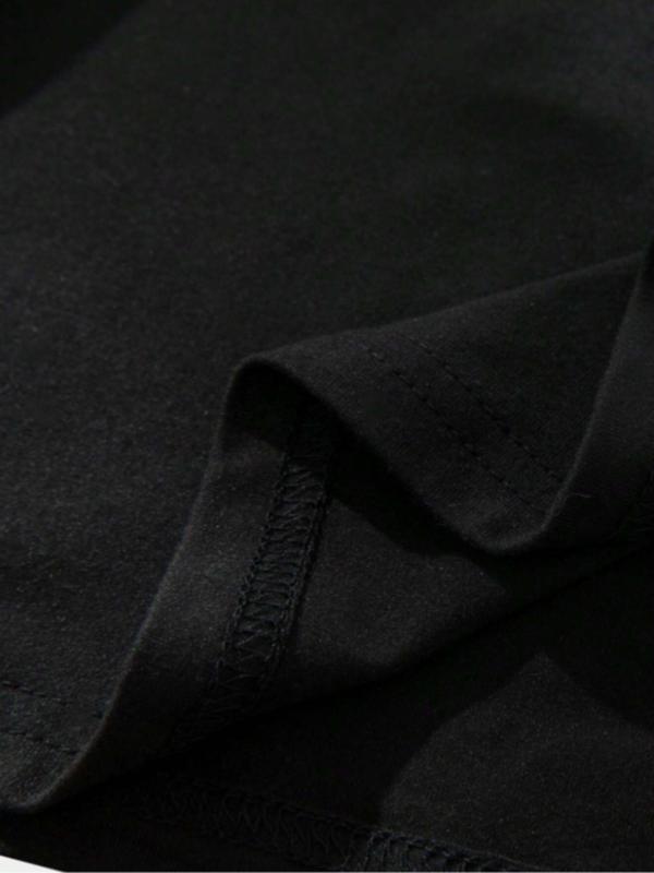 Men's Regular Fit Cross Graphic Round Neck Tee, Lips & Letter Print Short Sleeve T-shirt for Daily Wear, Fashion Casual Men's Clothes for All Seasons