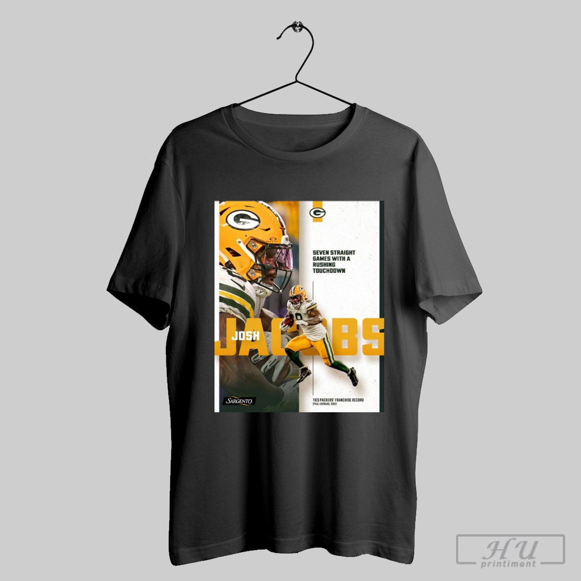 Poster Green Bay Packers Josh Jacobs Seven Straight Games With A Rushing Touchdown 2025 T Shirt