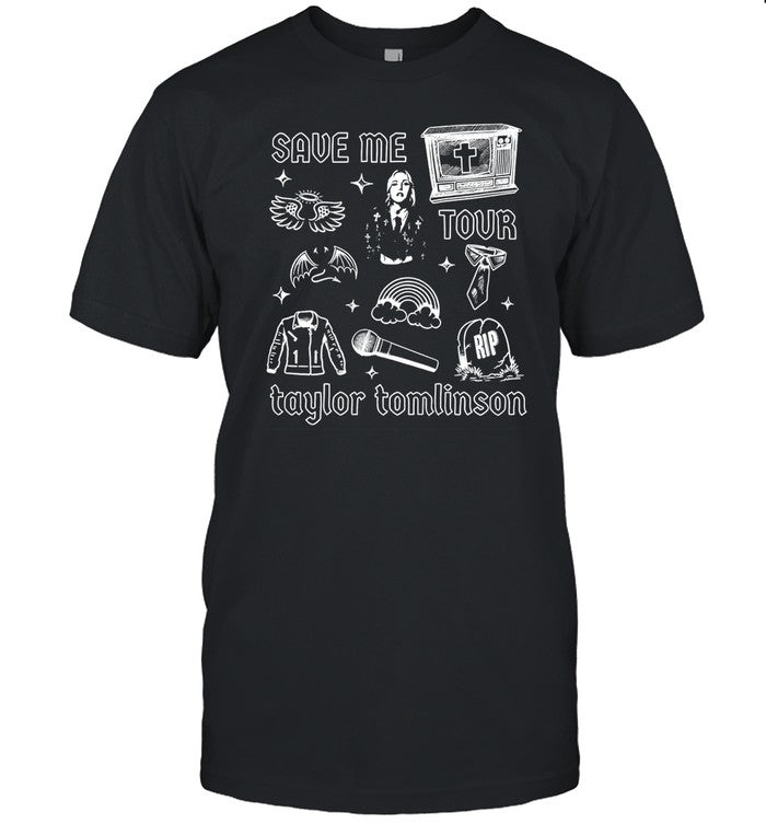 Save Me Tour Taylor Tomlinson Doodle T-Shirt, Hoodie, Tank Top, Sweater And Long Sleeve T-Shirt-Unis