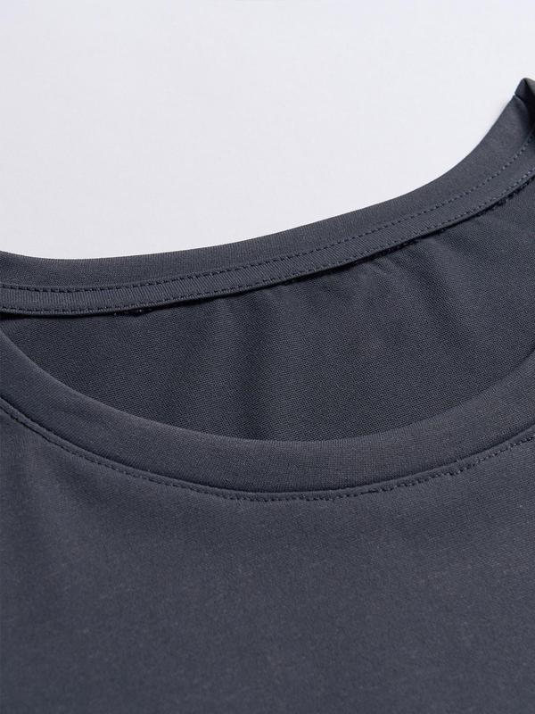 Men's Regular Fit Graphic Print Round Neck Knit Tee, Summer Clothes, Streetwear Guys Hawaiian Tropical & Letter Graphic Short Sleeve Crewneck T-Shirt, Menswear, Crew Neck Trendy Casual Top for Summer