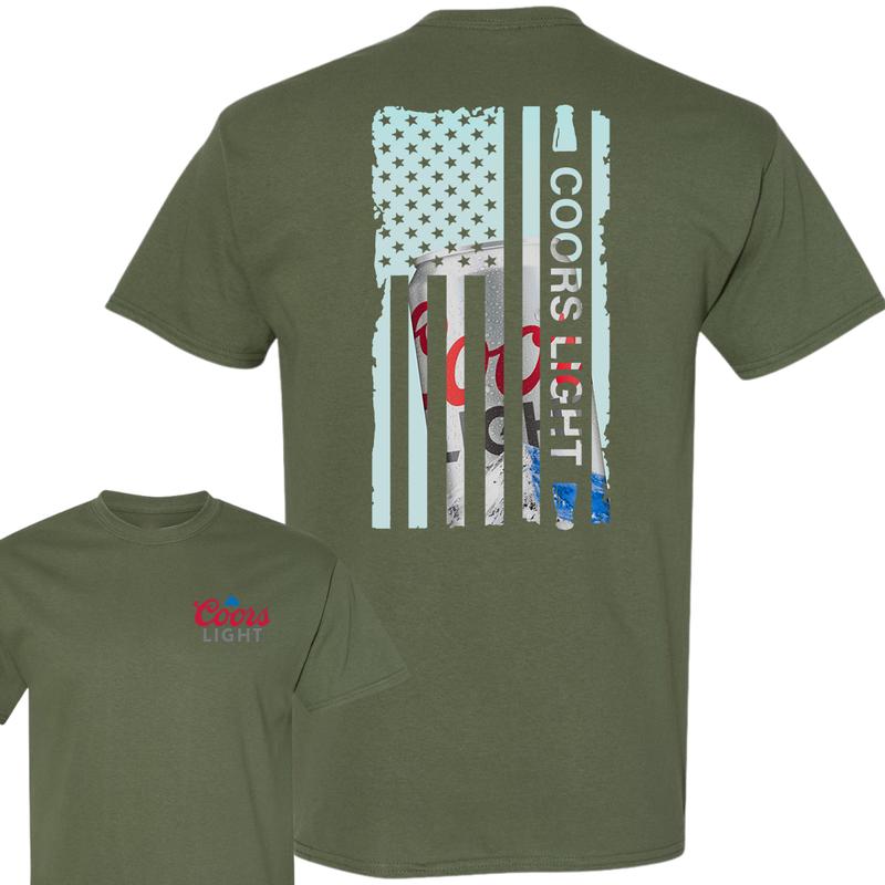 Coors Light Us Flag T-shirt, Unisex T-shirt, Full Color, For Men, For Women
