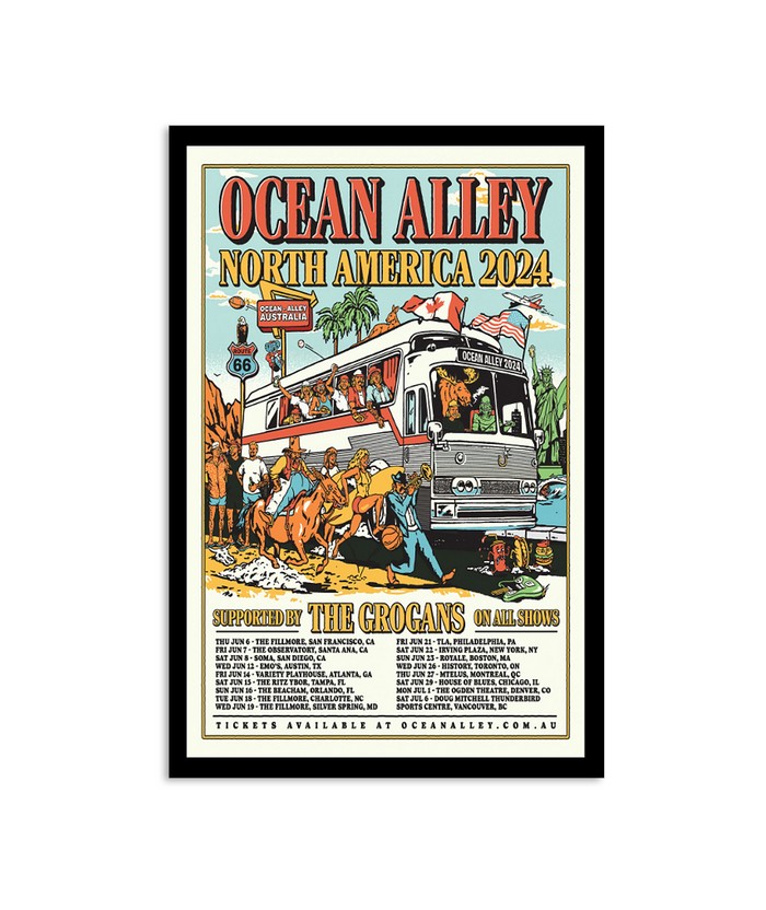 Ocean Alley North America 2024 Tour Poster