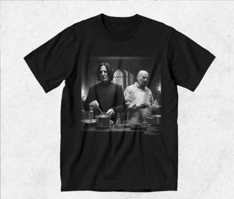 Severus Snape and Walter White in Lab Shirt Wizard House Sweatshirt Hogwarts Breaking Bad, Gift For Fan Funny 90s Vintage Meme Sweatshirt, Hoodie Wome