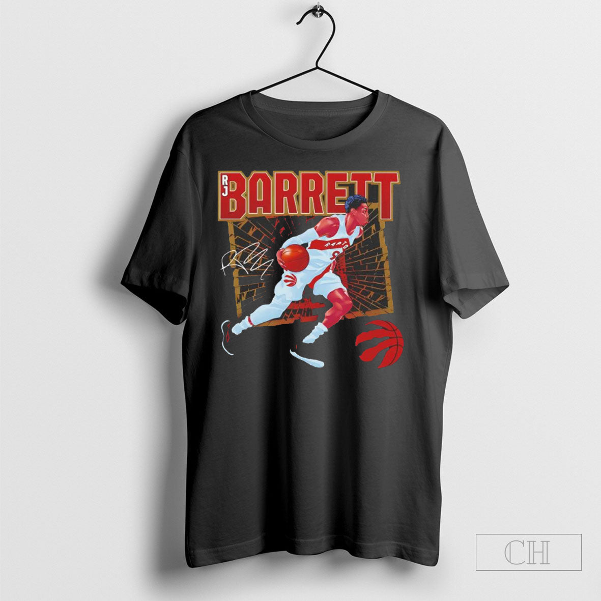 Rj Barrett Toronto Raptors Nba Basketball Shattered Signature Vintage Shirt