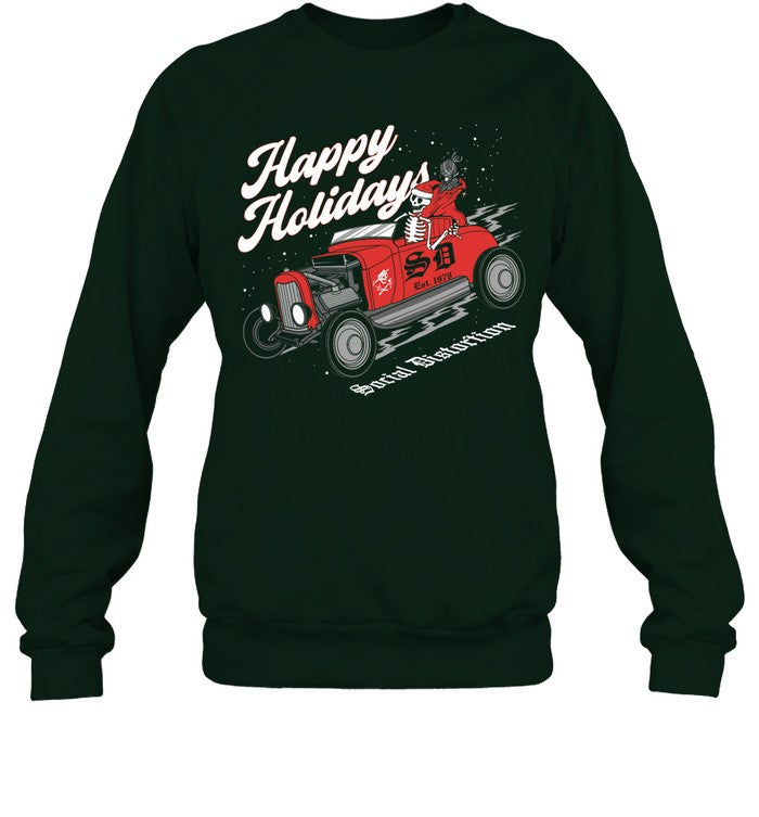Happy Holidays 2023 Social Distortion Skelly Saltbox Sleigh T-Shirt