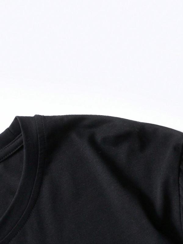 Men's Letter & Car Print Round Neck Tee, Summer Clothes, Casual Regular Fit Short Sleeve Crew Neck Graphic T-Shirt for Summer, Men's Top for Casual Wear