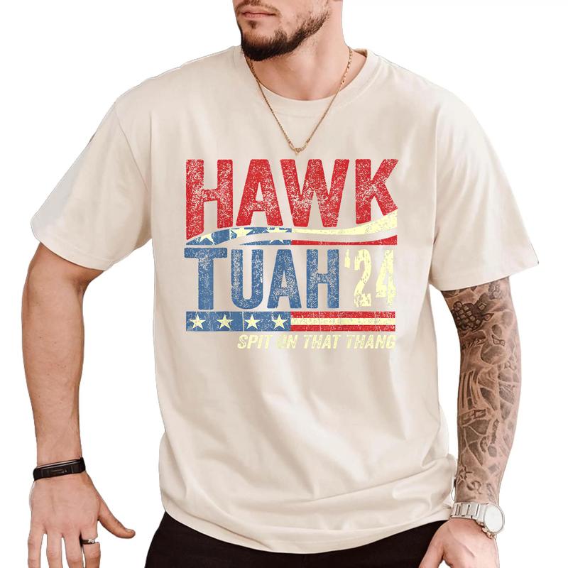 Hawk Tuah 24 Spit On That Thang T-Shirt Unisex Fabric Cotton Collar