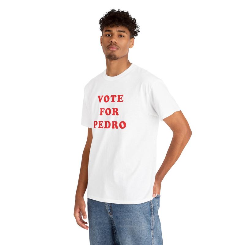 Vote for Pedro Unisex Heavy Cotton Tee - Napoleon Dynamite Shirt - Funny Shirt - Comedy Shirt - Movie Shirt - Gift for Men and Women Casual Classic Menswear Retro Streetwear